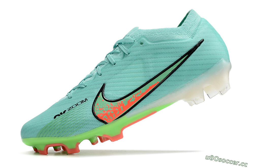 Men's Nike Air Zoom Mercurial Vapor 15 Elite FG Firm Ground Low-Tops Football Boots - Blue/Green/Black 5