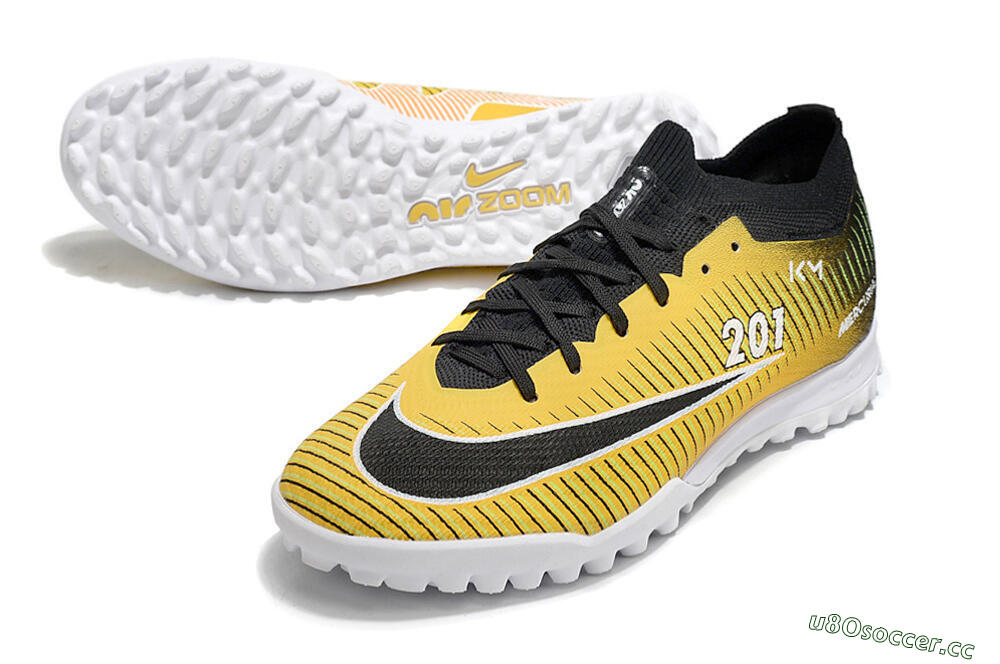 Unisex Nike Air Zoom Mercurial Vapor 15 Elite TF Artificial Turf Low-Tops Football Shoes - Yellow/Black/White 3