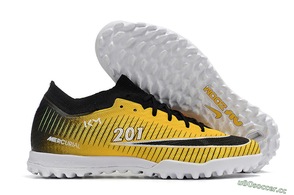 Unisex Nike Air Zoom Mercurial Vapor 15 Elite TF Artificial Turf Low-Tops Football Shoes - Yellow/Black/White 2