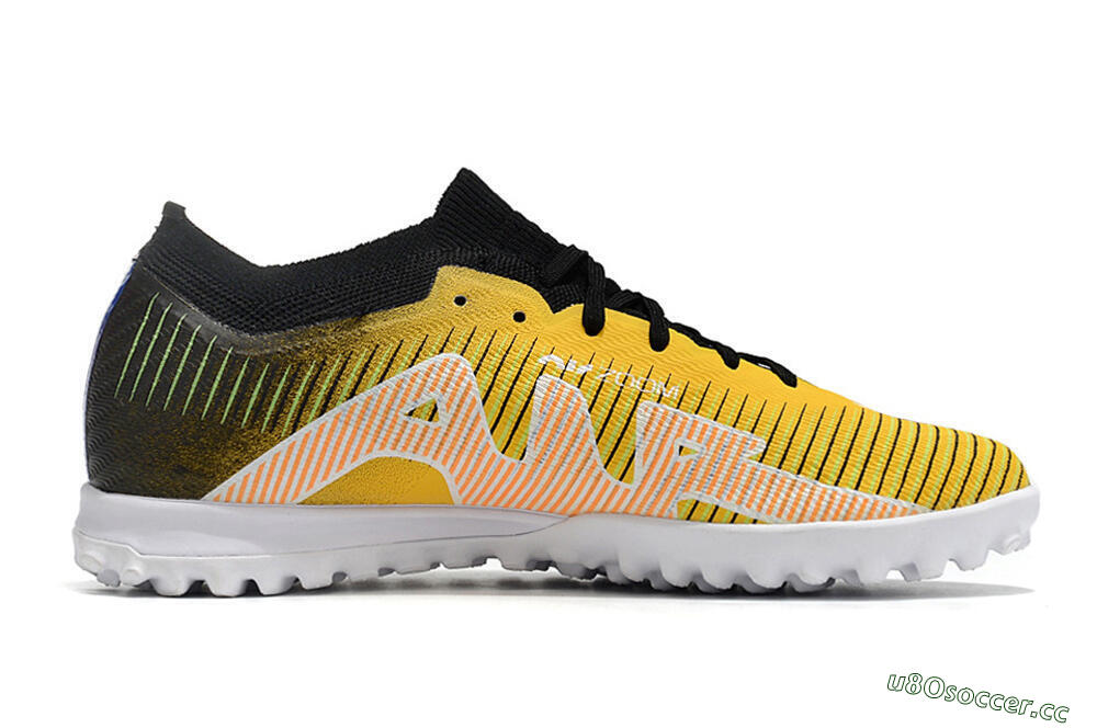 Unisex Nike Air Zoom Mercurial Vapor 15 Elite TF Artificial Turf Low-Tops Football Shoes - Yellow/Black/White 5