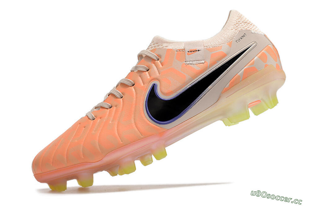 Men's Nike Tiempo Legend 10 Elite FG Firm Ground Low-Tops Football Boots - Orange/Black/Guava Ice 5
