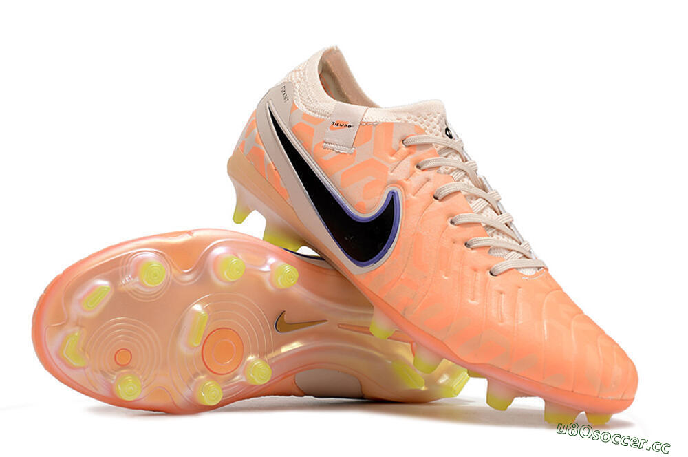 Men's Nike Tiempo Legend 10 Elite FG Firm Ground Low-Tops Football Boots - Orange/Black/Guava Ice 3