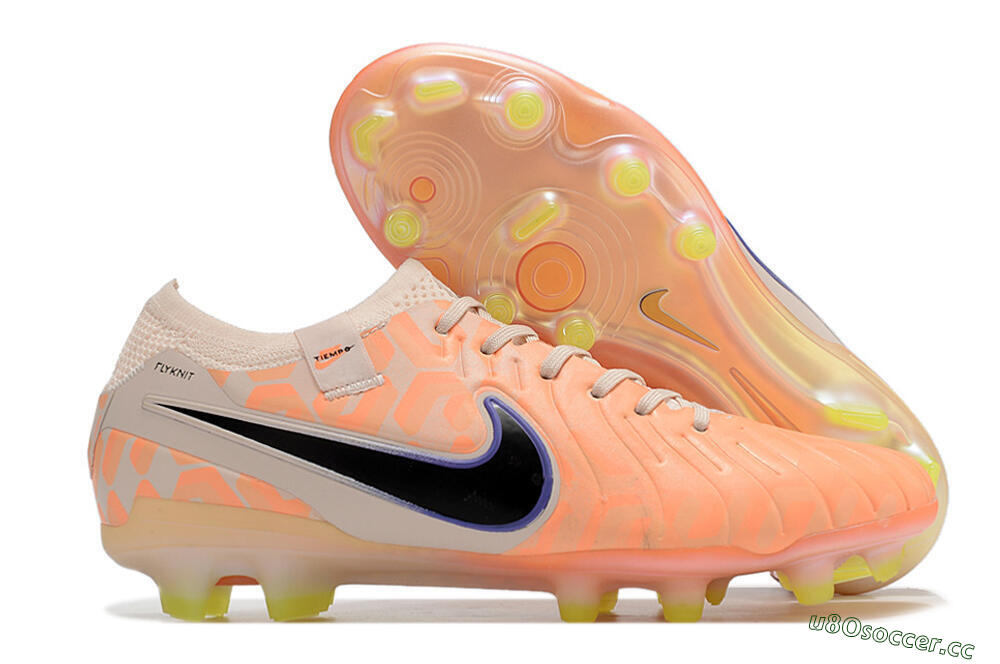 Men's Nike Tiempo Legend 10 Elite FG Firm Ground Low-Tops Football Boots - Orange/Black/Guava Ice 2