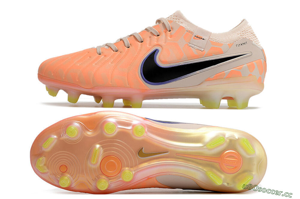 Men's Nike Tiempo Legend 10 Elite FG Firm Ground Low-Tops Football Boots - Orange/Black/Guava Ice 1