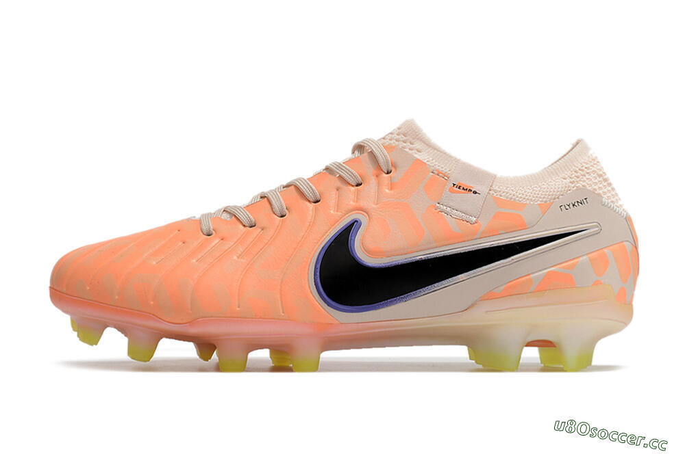 Men's Nike Tiempo Legend 10 Elite FG Firm Ground Low-Tops Football Boots - Orange/Black/Guava Ice 0