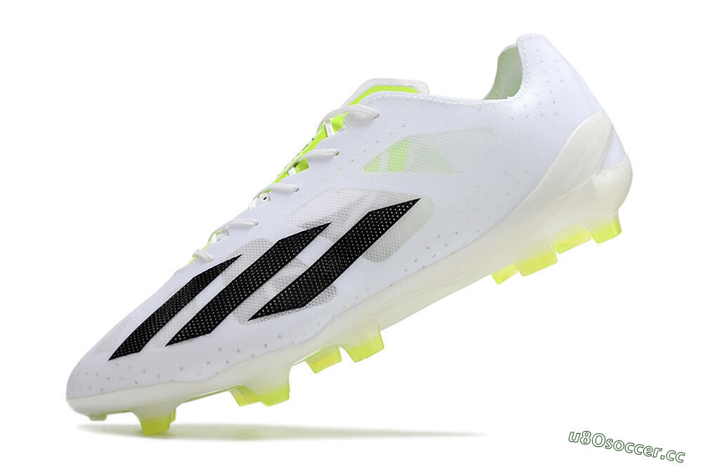 Unisex Adidas X Crazyfast.1 FG Firm Ground Low-Tops Football Boots - White/Black/Green 5