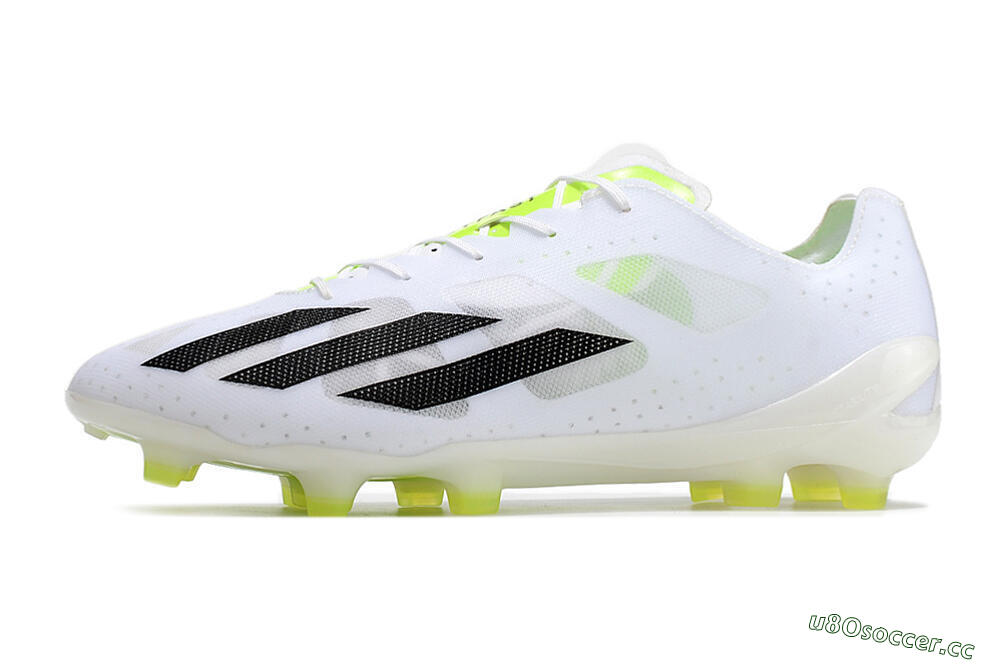Unisex Adidas X Crazyfast.1 FG Firm Ground Low-Tops Football Boots - White/Black/Green 0