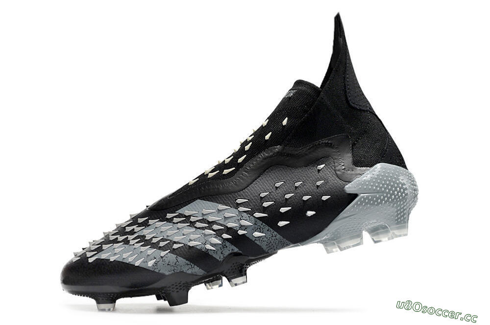 Unisex Adidas Predator Freak+ FG Firm Ground High-Tops Football Boots - Black/Siliver 5
