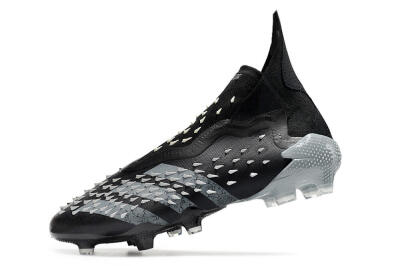 Unisex Adidas Predator Freak+ FG Firm Ground High-Tops Football Boots - Black/Siliver