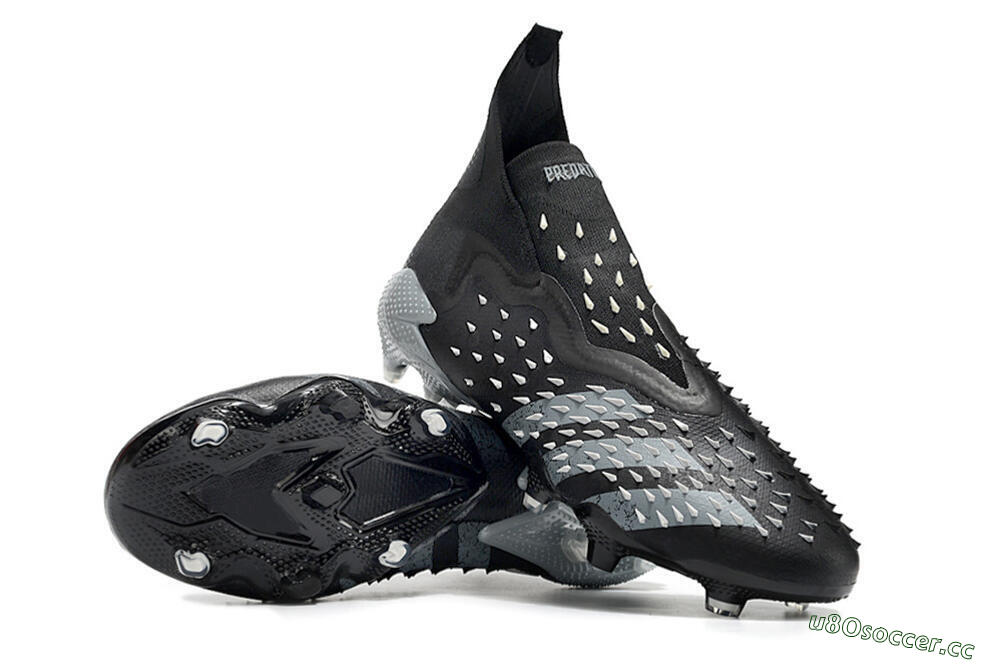 Unisex Adidas Predator Freak+ FG Firm Ground High-Tops Football Boots - Black/Siliver 3