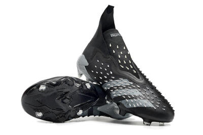 Unisex Adidas Predator Freak+ FG Firm Ground High-Tops Football Boots - Black/Siliver