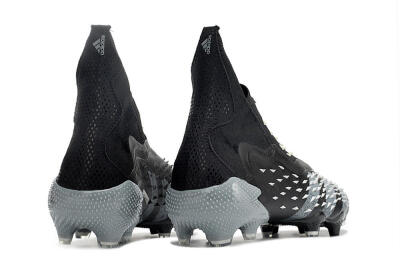 Unisex Adidas Predator Freak+ FG Firm Ground High-Tops Football Boots - Black/Siliver