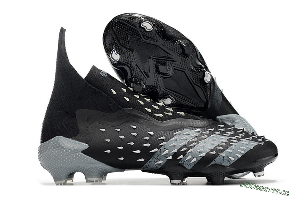 Unisex Adidas Predator Freak+ FG Firm Ground High-Tops Football Boots - Black/Siliver 2