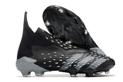 Unisex Adidas Predator Freak+ FG Firm Ground High-Tops Football Boots - Black/Siliver