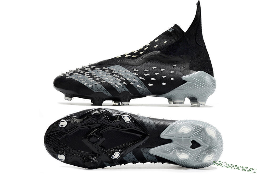 Unisex Adidas Predator Freak+ FG Firm Ground High-Tops Football Boots - Black/Siliver 1