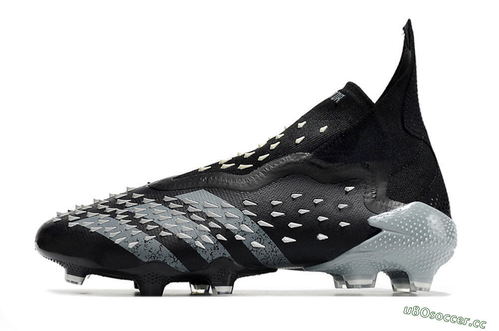 Unisex Adidas Predator Freak+ FG Firm Ground High-Tops Football Boots - Black/Siliver 0