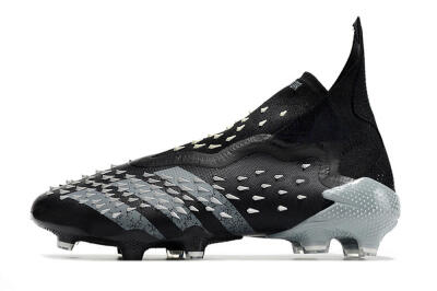 Unisex Adidas Predator Freak+ FG Firm Ground High-Tops Football Boots - Black/Siliver
