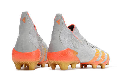Unisex Adidas Predator Freak.1 FG Firm Ground High-Tops Football Boots - Grey/Orange/Gold