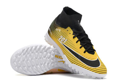 Unisex Nike Air Zoom Mercurial Superfly 9 Elite TF Artificial Turf High-Tops Football Shoes - Yellow/Black/White