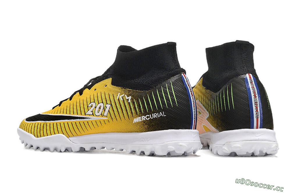 Unisex Nike Air Zoom Mercurial Superfly 9 Elite TF Artificial Turf High-Tops Football Shoes - Yellow/Black/White 4