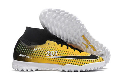 Unisex Nike Air Zoom Mercurial Superfly 9 Elite TF Artificial Turf High-Tops Football Shoes - Yellow/Black/White