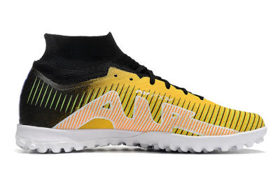 Unisex Nike Air Zoom Mercurial Superfly 9 Elite TF Artificial Turf High-Tops Football Shoes - Yellow/Black/White