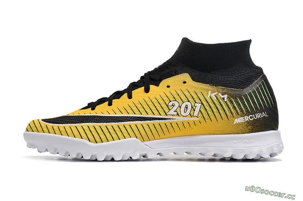 Unisex Nike Air Zoom Mercurial Superfly 9 Elite TF Artificial Turf High-Tops Football Shoes - Yellow/Black/White 0
