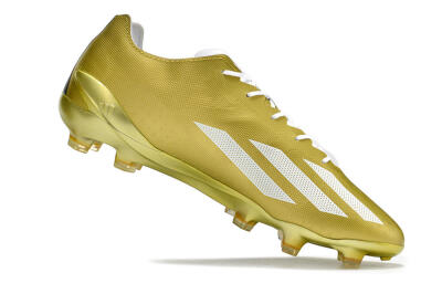 Men's Adidas X Crazyfast.1 FG Firm Ground Low-Tops Football Boots - Gold/White