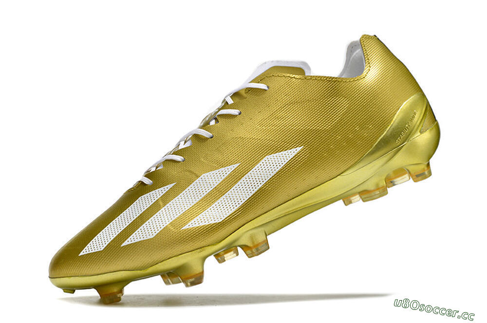 Men's Adidas X Crazyfast.1 FG Firm Ground Low-Tops Football Boots - Gold/White 5