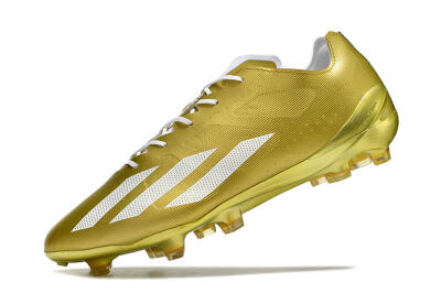 Men's Adidas X Crazyfast.1 FG Firm Ground Low-Tops Football Boots - Gold/White