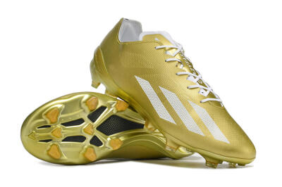 Men's Adidas X Crazyfast.1 FG Firm Ground Low-Tops Football Boots - Gold/White