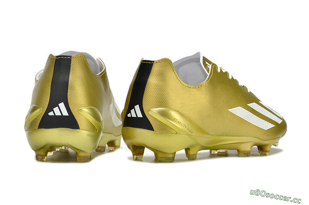 Men's Adidas X Crazyfast.1 FG Firm Ground Low-Tops Football Boots - Gold/White 6