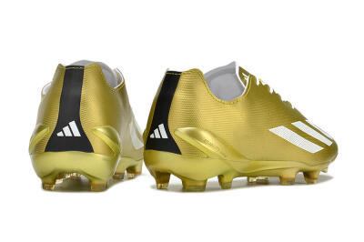 Men's Adidas X Crazyfast.1 FG Firm Ground Low-Tops Football Boots - Gold/White