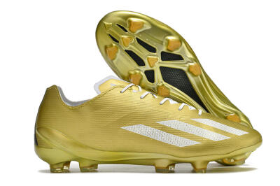 Men's Adidas X Crazyfast.1 FG Firm Ground Low-Tops Football Boots - Gold/White