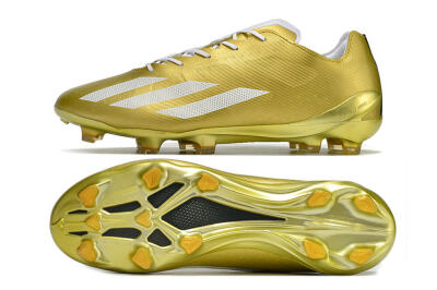 Men's Adidas X Crazyfast.1 FG Firm Ground Low-Tops Football Boots - Gold/White