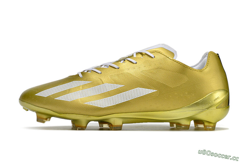 Men's Adidas X Crazyfast.1 FG Firm Ground Low-Tops Football Boots - Gold/White 0