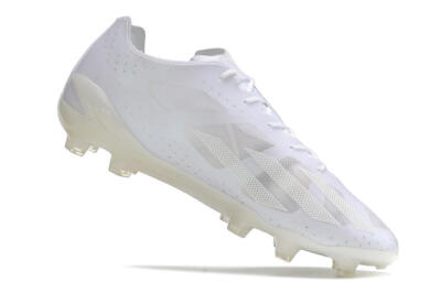 Men's Adidas X Crazyfast.1 FG Firm Ground Low-Tops Football Boots - White/White