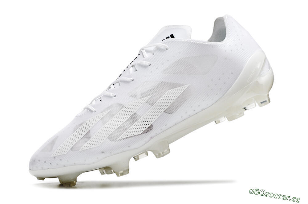 Men's Adidas X Crazyfast.1 FG Firm Ground Low-Tops Football Boots - White/White 5