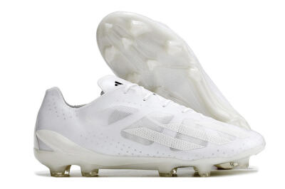 Men's Adidas X Crazyfast.1 FG Firm Ground Low-Tops Football Boots - White/White