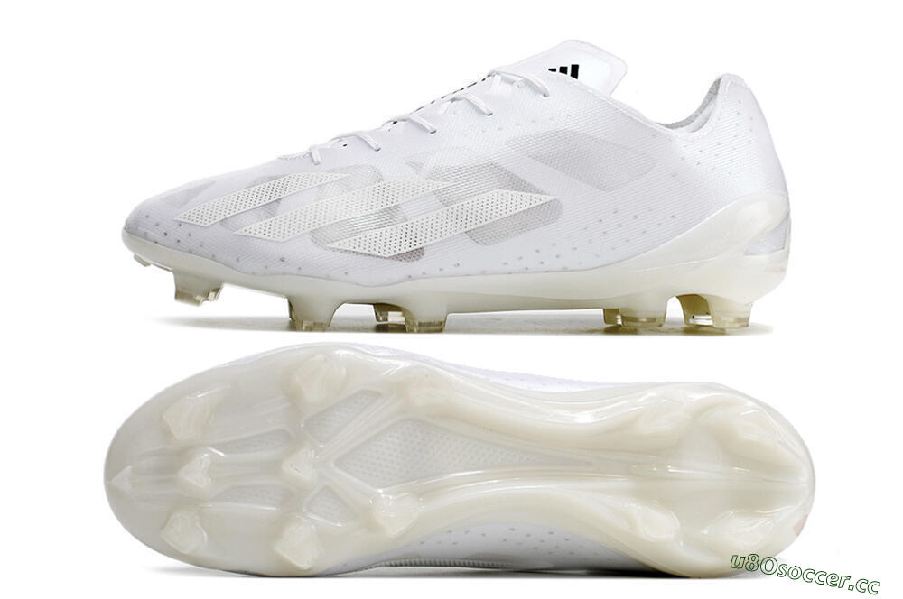 Men's Adidas X Crazyfast.1 FG Firm Ground Low-Tops Football Boots - White/White 1