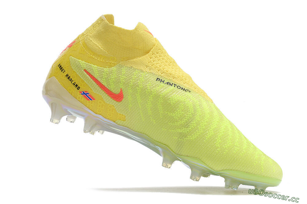 Men's Nike Phantom GX Elite DF Link FG Firm Ground Low-Tops Football Boots - Orange/Yellow/Black 4