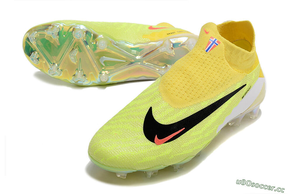 Men's Nike Phantom GX Elite DF Link FG Firm Ground Low-Tops Football Boots - Orange/Yellow/Black 3