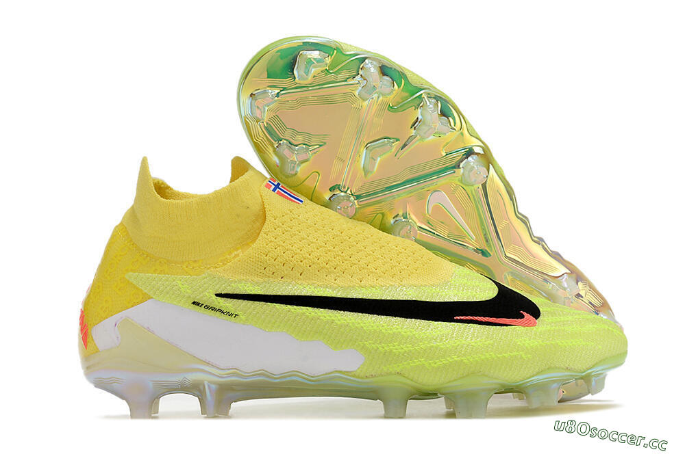 Men's Nike Phantom GX Elite DF Link FG Firm Ground Low-Tops Football Boots - Orange/Yellow/Black 2