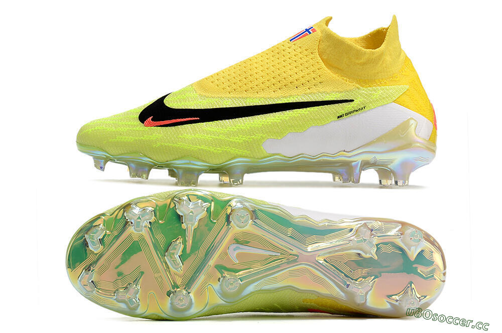 Men's Nike Phantom GX Elite DF Link FG Firm Ground Low-Tops Football Boots - Orange/Yellow/Black 1