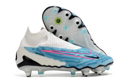 Men's Nike Phantom GX Elite DF SG Soft Ground Low-Tops Football Boots - White/Blue/Pink