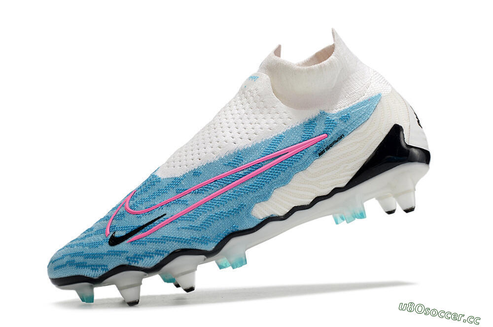 Men's Nike Phantom GX Elite DF SG Soft Ground Low-Tops Football Boots - White/Blue/Pink 5