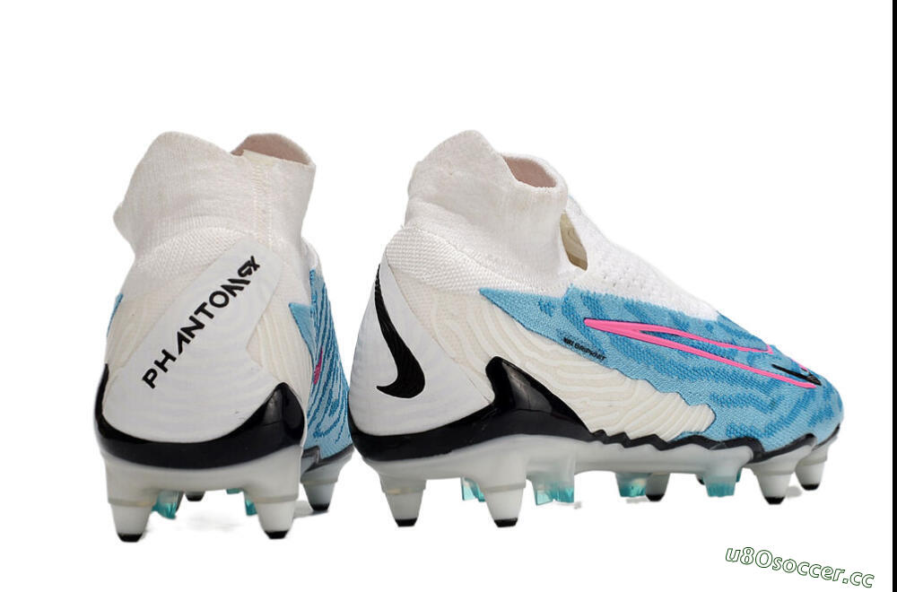 Men's Nike Phantom GX Elite DF SG Soft Ground Low-Tops Football Boots - White/Blue/Pink 6