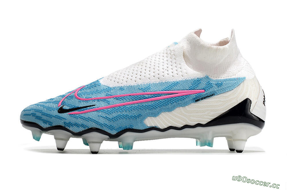 Men's Nike Phantom GX Elite DF SG Soft Ground Low-Tops Football Boots - White/Blue/Pink 0