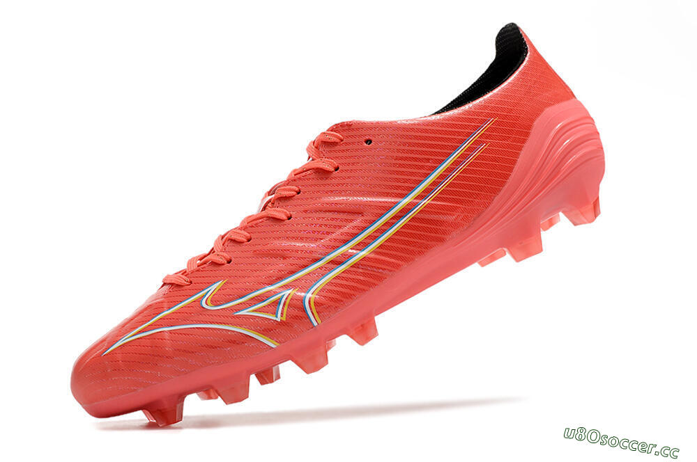 Men's Mizuno Alpha Made in Japan FG Firm Ground Low-Tops Football Boots - Red/Yelllow/Blue 5