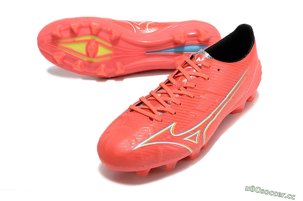 Men's Mizuno Alpha Made in Japan FG Firm Ground Low-Tops Football Boots - Red/Yelllow/Blue 3